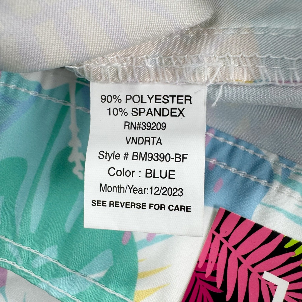Burnside Womens Tropical Palm Print Board Shorts Blue Swimwear Size Large NWT - Picture 9 of 9